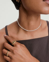 Tiny Pearl Necklace-18k Gold Vermeil / Pearl / 14-16 inches
