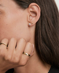 Round Lab Grown Sapphire Studs-18k Gold Vermeil / Lab Grown Sapphire