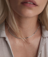 Serpentine Chain Necklace-Sterling Silver / 16 inches