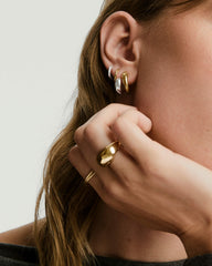 Jojo Double Hoops-Sterling Silver, 18k Gold Vermeil