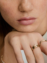 Organic Dôme Thin Marquise Cut Nesting Ring-14k Yellow Gold / Lab Grown Diamond / 4