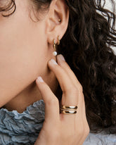 Mira Round Pearl Hoops-18k Gold Vermeil / Pearl