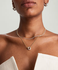Linked Two-Tone Necklace-18k Gold Vermeil, Sterling Silver / 16-18 inches