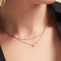 Layered Opal Necklace-18k Gold Vermeil / Opal / 15-17 inches