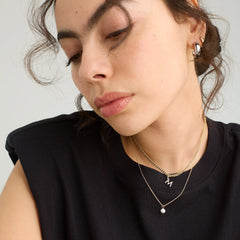 Mini Pearl Pendant Necklace-18k Gold Vermeil / Pearl / 15-17 inches