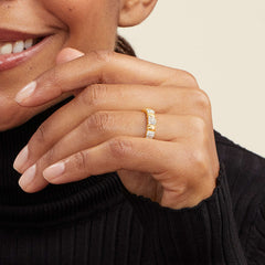 Pavé Diamond Soft Charlotte Ring-14k Yellow Gold / Natural Diamond / 9