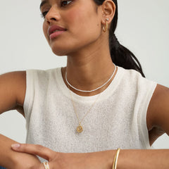 Strength: Rose Coin Charm Pendant-14k Yellow Gold