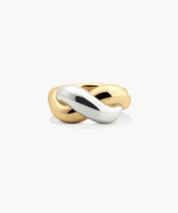 Brioche Mixed Metal Ring-18k Gold Vermeil, Sterling Silver / 4