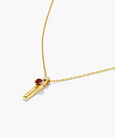 Puzzle Pendant Necklace-Garnet