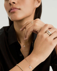 Diamond Letter Charm-14k Yellow Gold / Natural Diamond / N