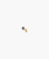Single Puffy Pyramid Stud-14k Yellow Gold / Flat Back
