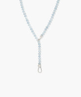 Isla Adjustable Lariat Necklace-Sterling Silver / Aquamarine / 20"