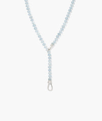 Isla Adjustable Lariat Necklace-Sterling Silver / Aquamarine / 20"