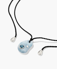 Pia Pebble Necklace-Sterling Silver / Aquamarine, London Blue Topaz, Lab Grown Diamond / 33"