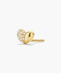 Better Half Heart Studs-14k Yellow Gold / Lab Grown Diamond