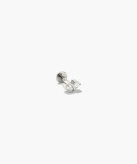 Piercing Studio - Two of Hearts Lab Grown Diamond Stud-14k White Gold / Lab Grown Diamond
