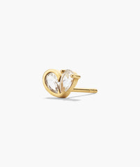 Two of Hearts Studs-18k Gold Vermeil / Lab Grown White Sapphire