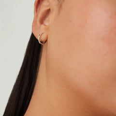Easy Huggie Hoops-14k White Gold