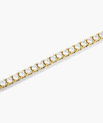 Lab Grown Sapphire Tennis Bracelet-18k Gold Vermeil / Lab Grown White Sapphire / 6.5 inches
