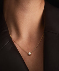 Large Diamond Necklace-14k Yellow Gold / Natural Diamond / 16-18 inches
