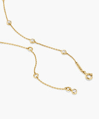 Lab Grown Sapphire Orbit Necklace-18k Gold Vermeil / Lab Grown White Sapphire