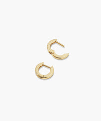 Pavé Lab Grown Sapphire Huggie Hoops-18k Gold Vermeil / Lab Grown Sapphire