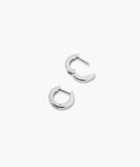 Pavé Lab Grown Sapphire Huggie Hoops-18k Gold Vermeil / Lab Grown Sapphire
