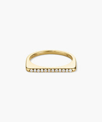 Pavé Puzzle Stacking Ring-18k Gold Vermeil / Lab Grown White Sapphire / 7