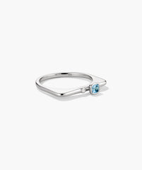Puzzle Stacking Ring-Sterling Silver / Swiss Blue Topaz / 9