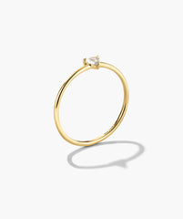 Gemstone Trillion Stacker Ring-14k Yellow Gold / White Topaz / 10