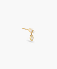 Single Lab Grown Diamond Drop Stud-14k Yellow Gold / Lab Grown Diamond