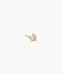 Single Lab Grown Diamond Petal Stud-14k Yellow Gold / Lab Grown Diamond
