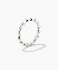 Charlotte Crest Stacker Ring-Sterling Silver / Lab Grown White Sapphire / 4