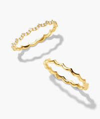 Slim Charlotte Stacker Set-18k Gold Vermeil / Lab Grown White Sapphire / 8