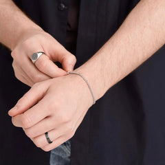 4mm Smooth Band-Black Titanium / 7