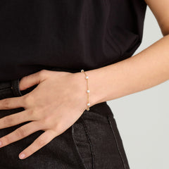 Mini Pearl Satellite Bracelet-18k Gold Vermeil / Pearl / 6-7 inches