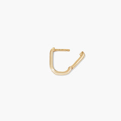 Single Pavé Diamond Huggie U Hoop-14k Yellow Gold / Natural Diamond