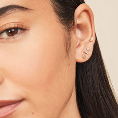 Piercing Studio - Pave Diamond Flat Back Pear Stud-14k Yellow Gold / Natural Diamond