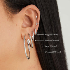Tube Oversized Hoops-Sterling Silver