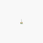 Piercing Studio - Baguette Gemstone Flat Back Stud-14k Yellow Gold / Emerald
