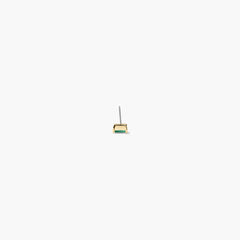 Piercing Studio - Baguette Gemstone Flat Back Stud-14k Yellow Gold / Emerald