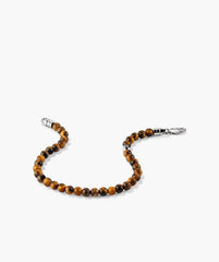 4mm Gemstone Beaded Bracelet-Sterling Silver / Tiger Eye / 6.5 inches