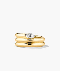 Boa Gemstone Coil Ring-18k Gold Vermeil / White Topaz / 7