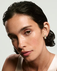 Inès Drop Studs-18k Gold Vermeil / Lab Grown White Sapphire