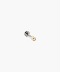 Piercing Studio - Single Micro Diamond Flat Back Stud-14k Yellow Gold / Natural Diamond