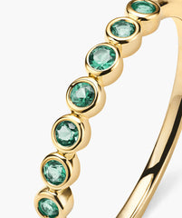 Bezel Emerald Half Eternity Band-14k Yellow Gold / Emerald / 9