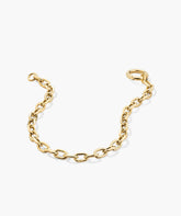 Large Square Oval Chain Charm Bracelet-14k Yellow Gold / 6 inches