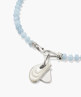 Marina Carved Stone Charm-Sterling Silver / Mother of Pearl