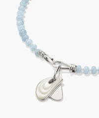 Marina Carved Stone Charm-Sterling Silver / Mother of Pearl