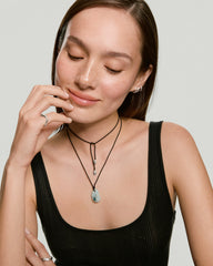 Pia Pebble Necklace-Sterling Silver / Aquamarine, London Blue Topaz, Lab Grown Diamond / 33"